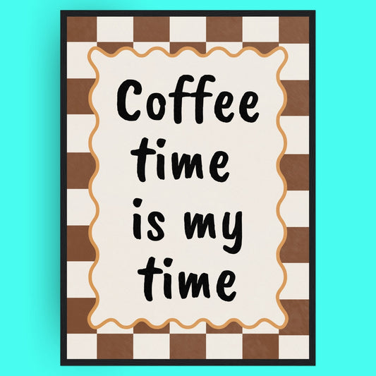 Coffee Time Is My Time Bleue Vague Flow Print Material