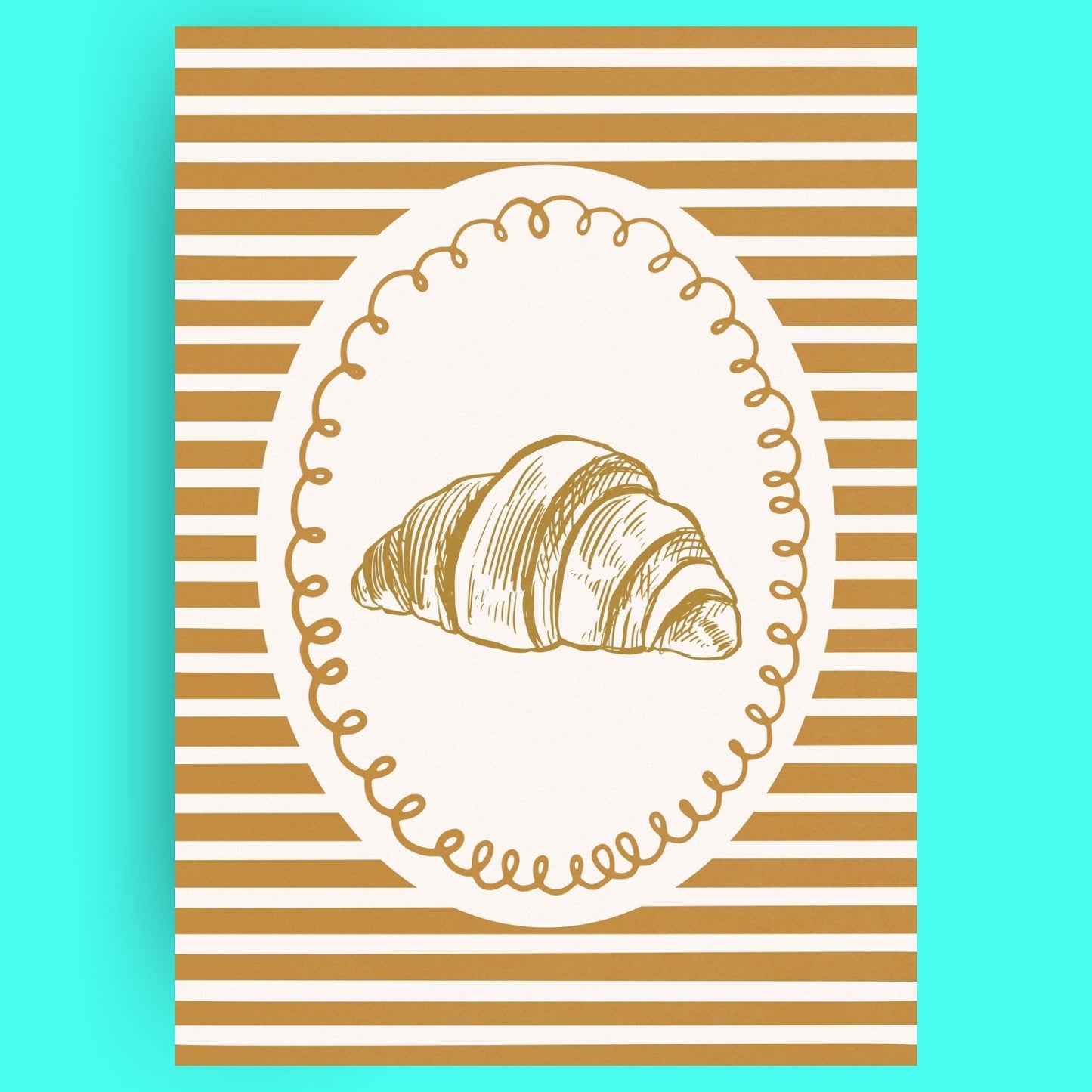 L'Amour Du Croissant Bleue Vague Flow Print Material