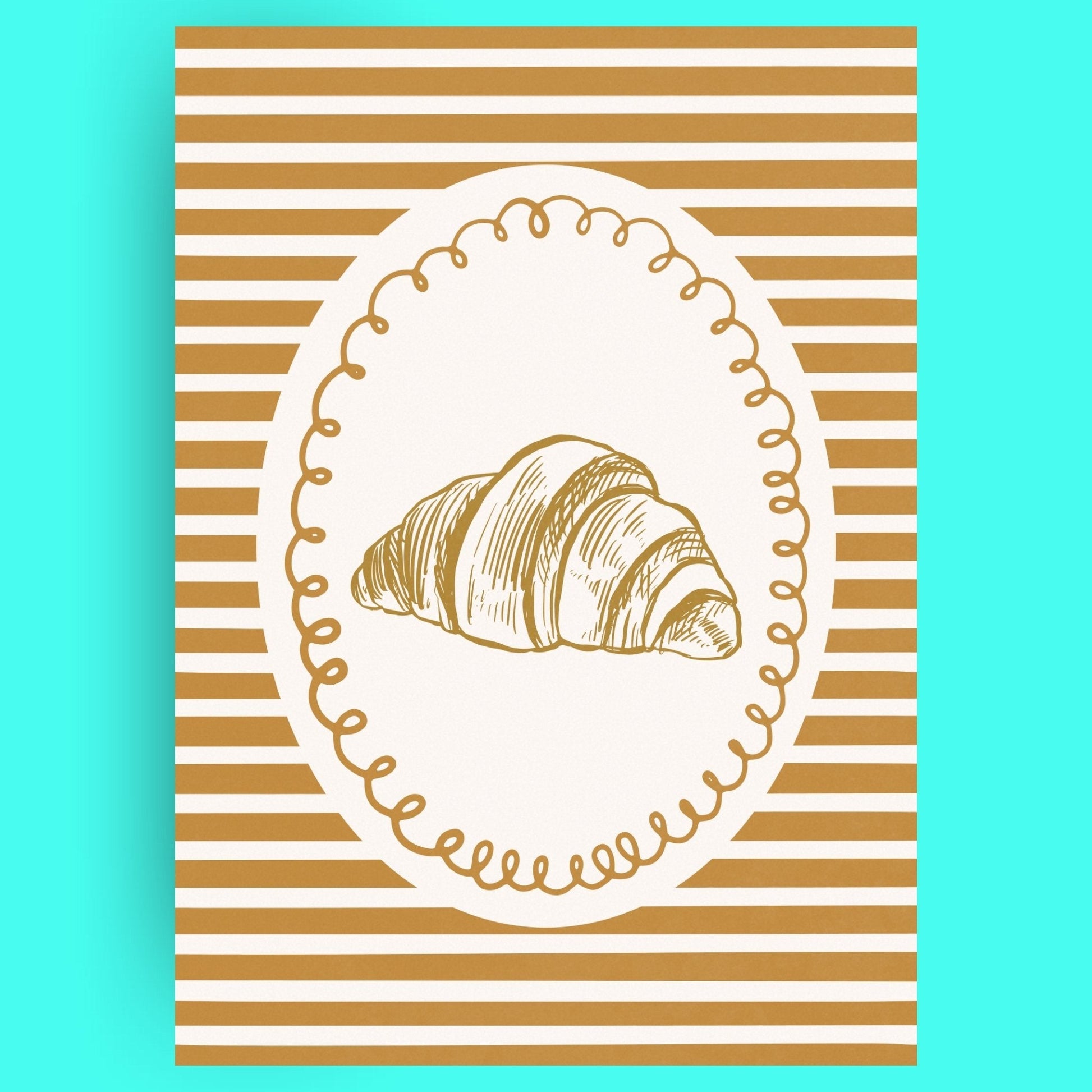 L'Amour Du Croissant Bleue Vague Flow Print Material