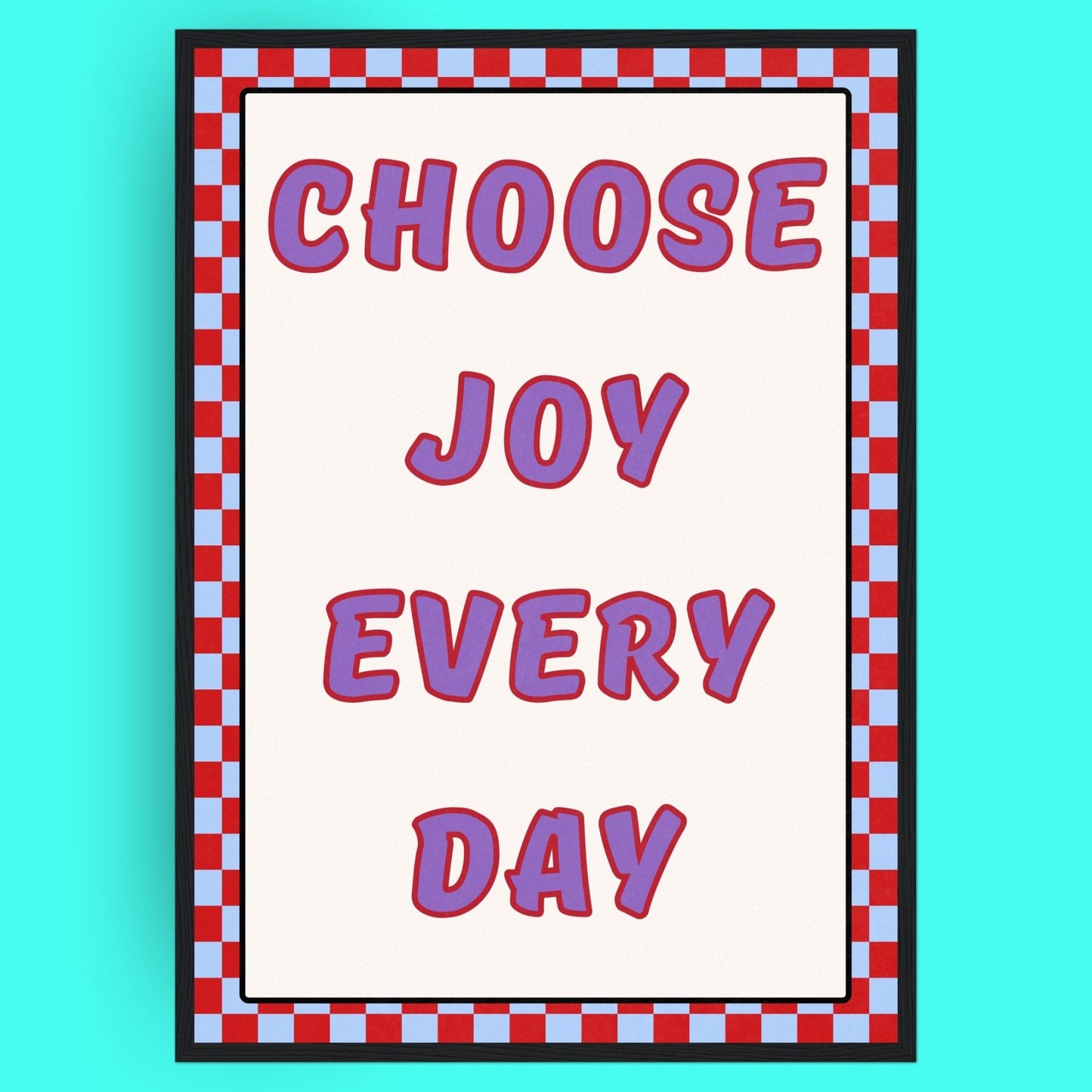 Choose Joy Every Day Bleue Vague Flow Print Material