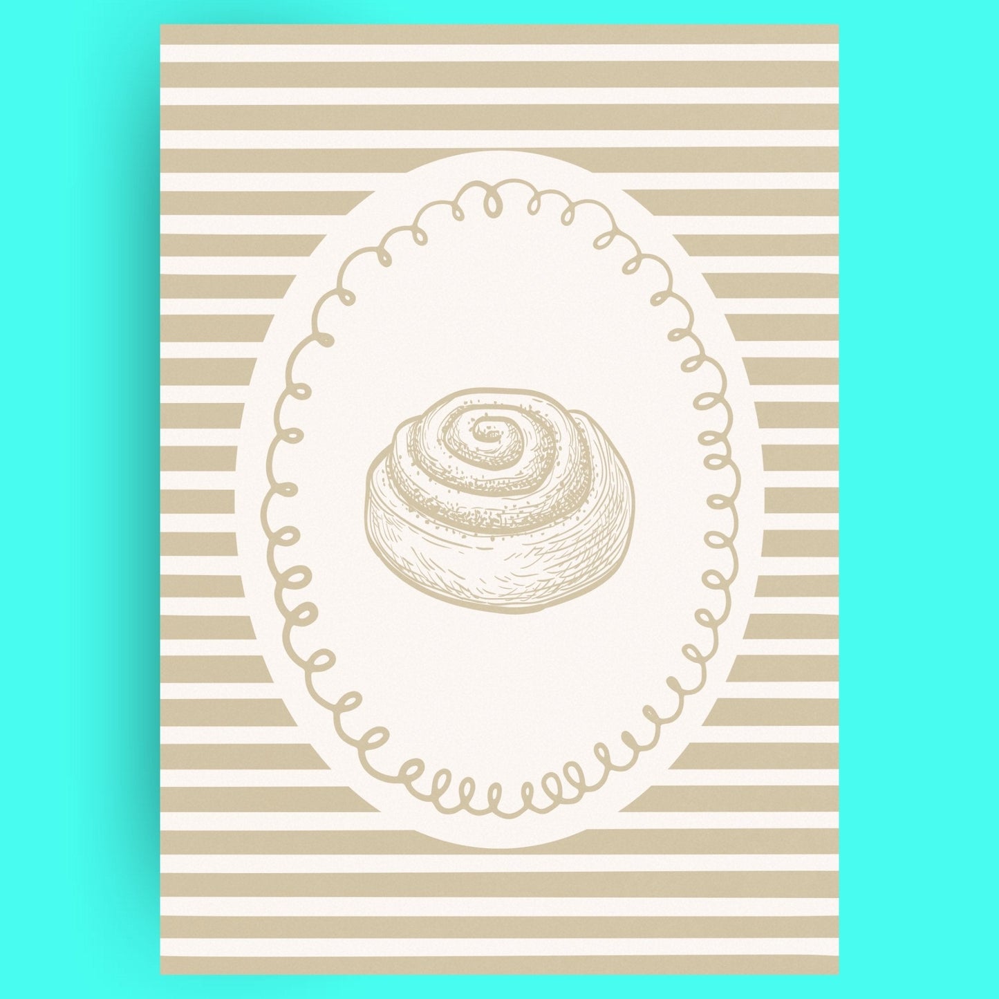 L'Amour Du Cinnamon Rolls Bleue Vague Flow Print Material