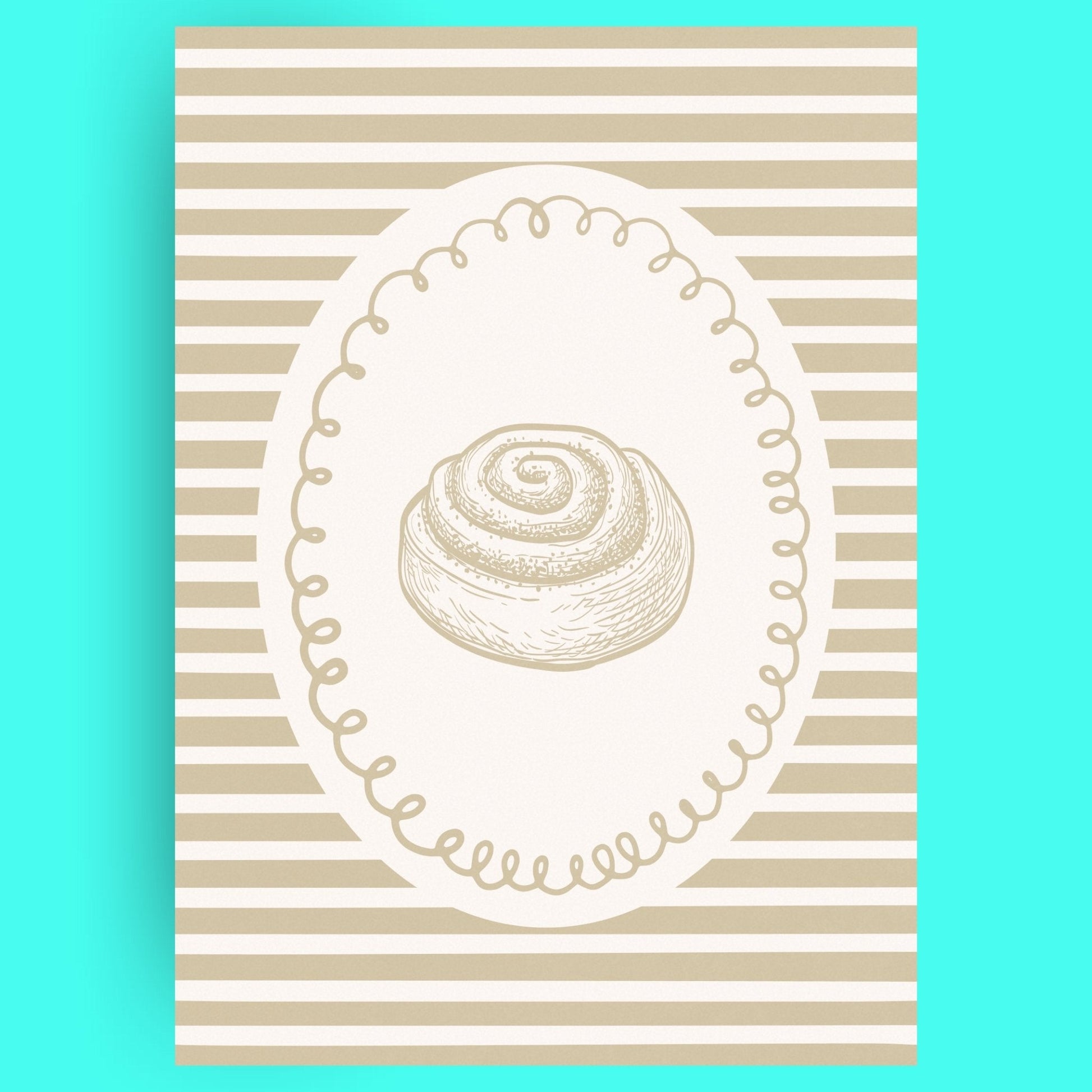 L'Amour Du Cinnamon Rolls Bleue Vague Flow Print Material