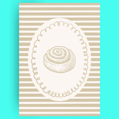 L'Amour Du Cinnamon Rolls Bleue Vague Flow Print Material
