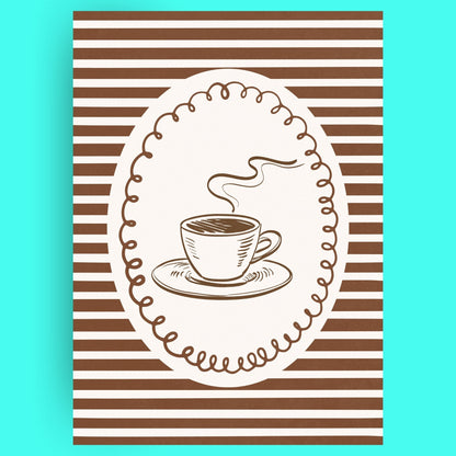 L'Amour Du Café Bleue Vague Flow Print Material