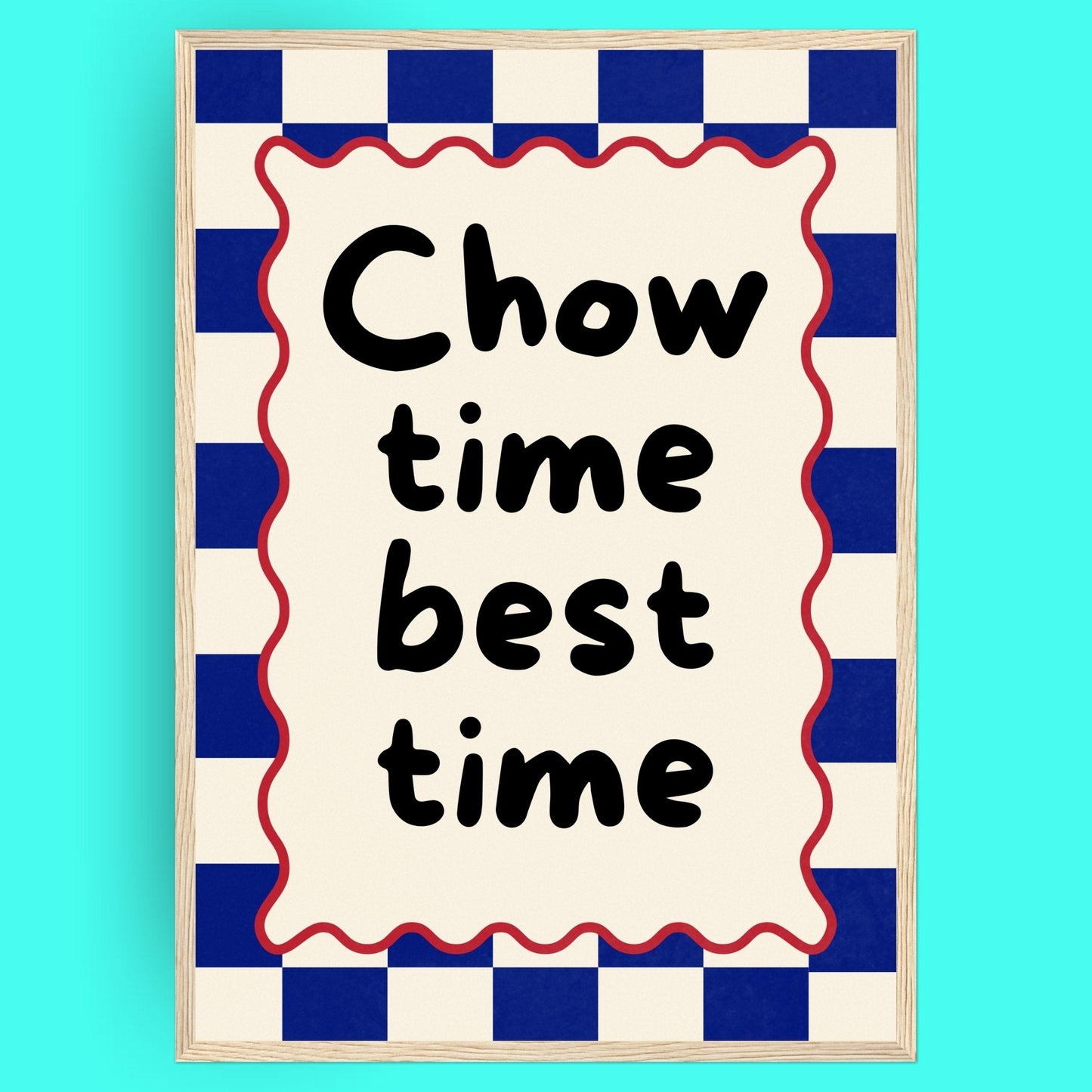 Chow Time, Best Time Bleue Vague Flow Print Material