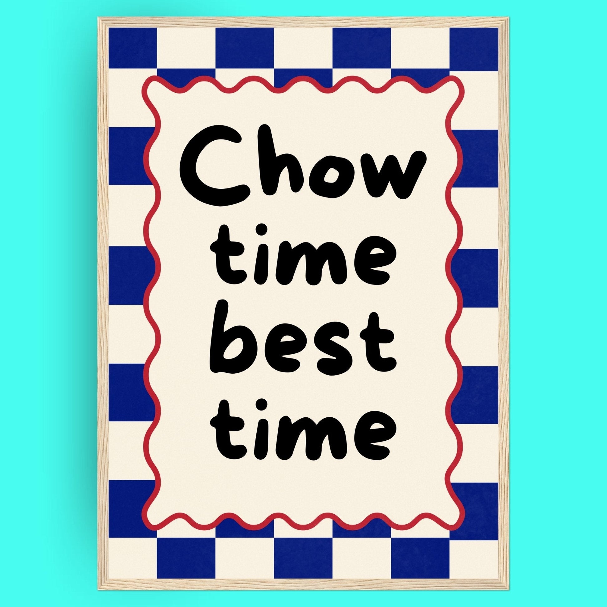 Chow Time, Best Time Bleue Vague Flow Print Material