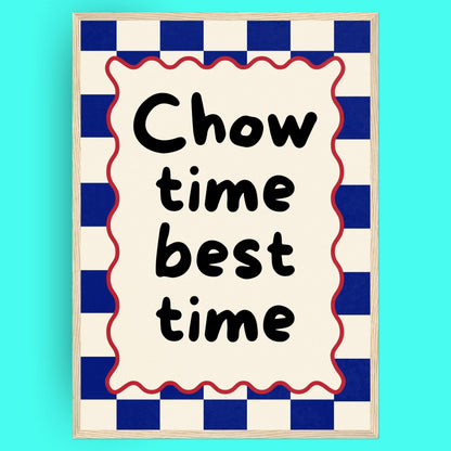 Chow Time, Best Time Bleue Vague Flow Print Material