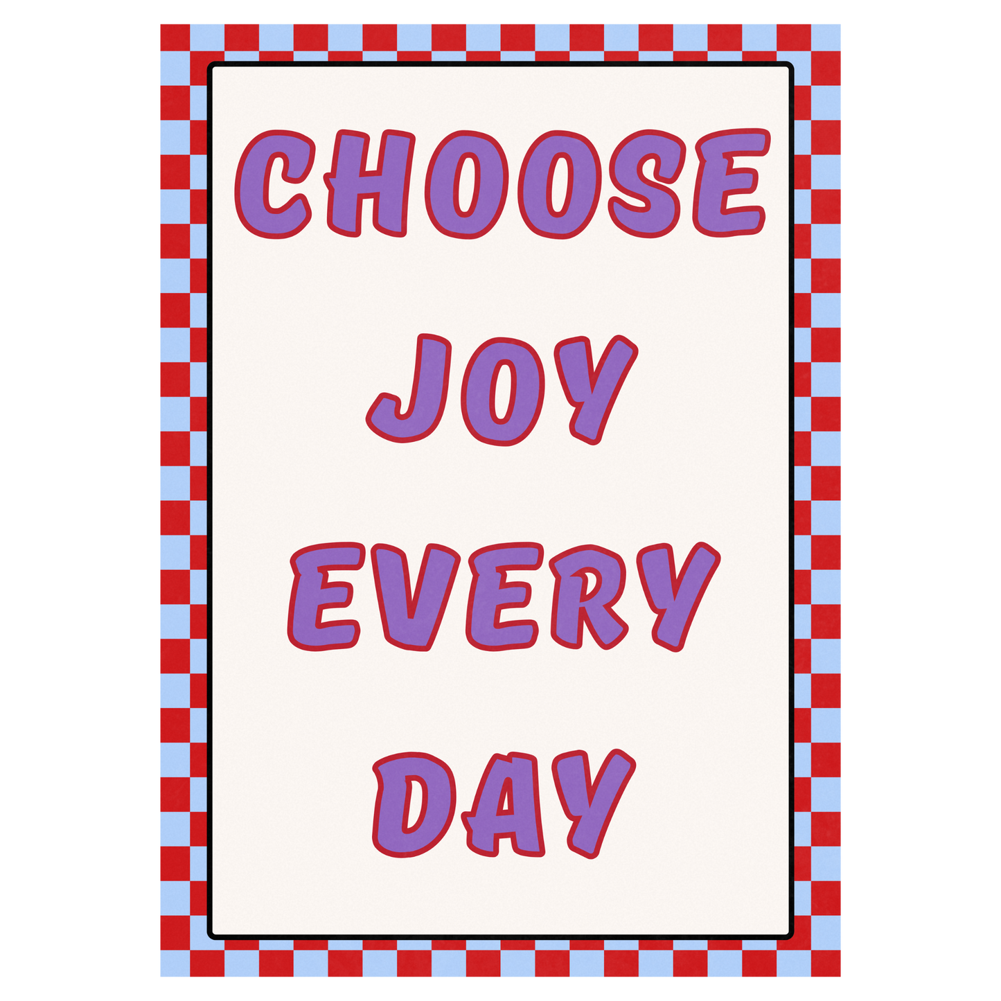 Choose Joy Every Day Bleue Vague Flow Print Material