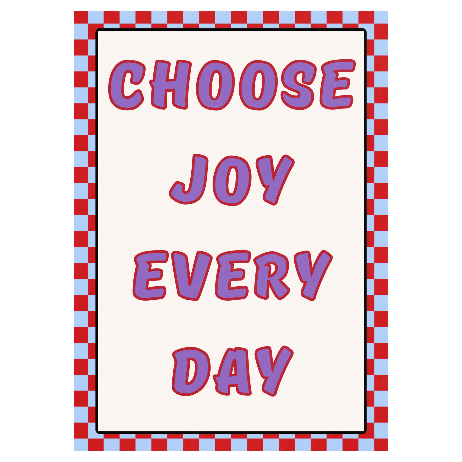 Choose Joy Every Day Bleue Vague Flow Print Material