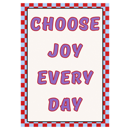 Choose Joy Every Day Bleue Vague Flow Print Material