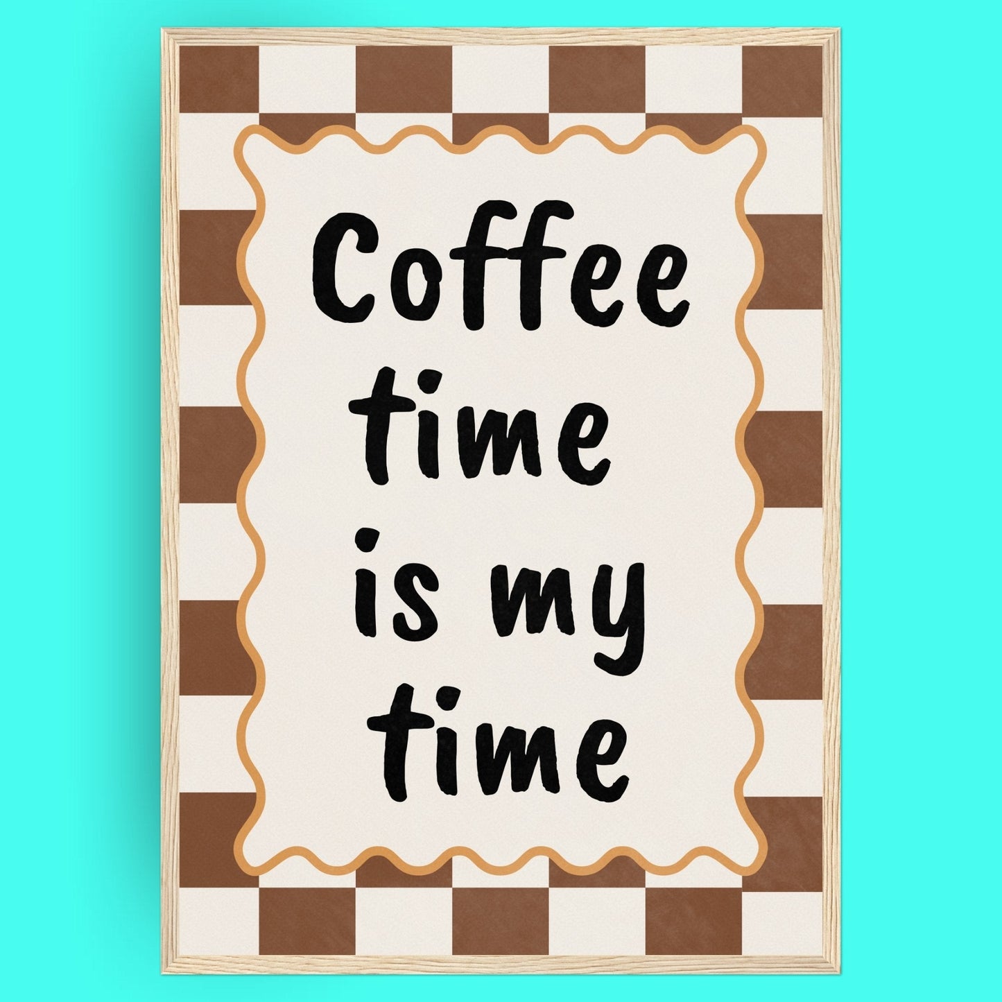 Coffee Time Is My Time Bleue Vague Flow Print Material