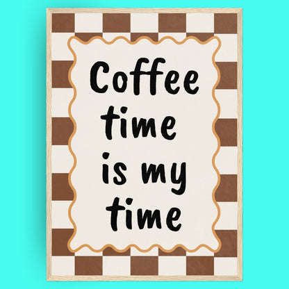 Coffee Time Is My Time Bleue Vague Flow Print Material