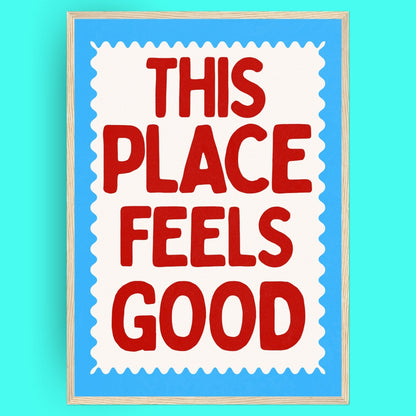 This Place Feels Good Bleue Vague Flow Print Material