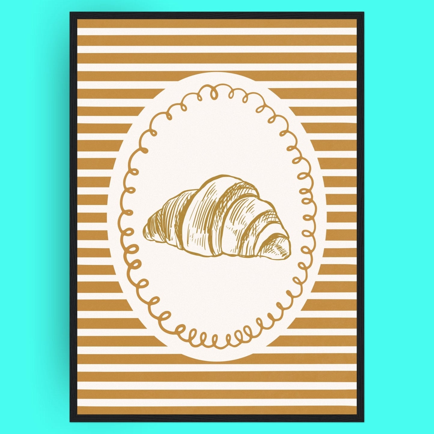 L'Amour Du Croissant Bleue Vague Flow Print Material