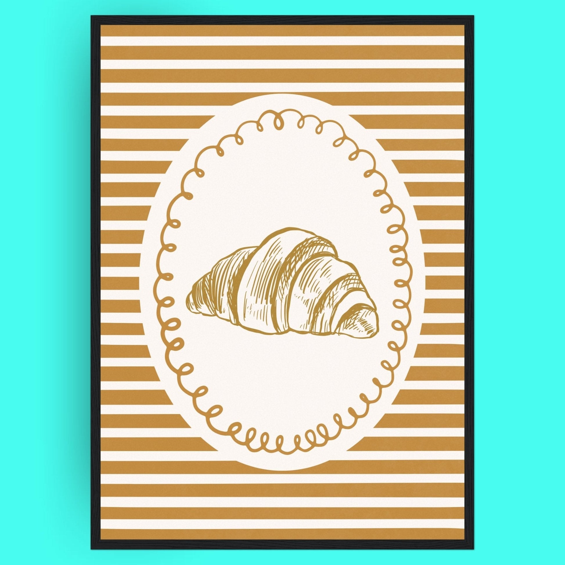 L'Amour Du Croissant Bleue Vague Flow Print Material