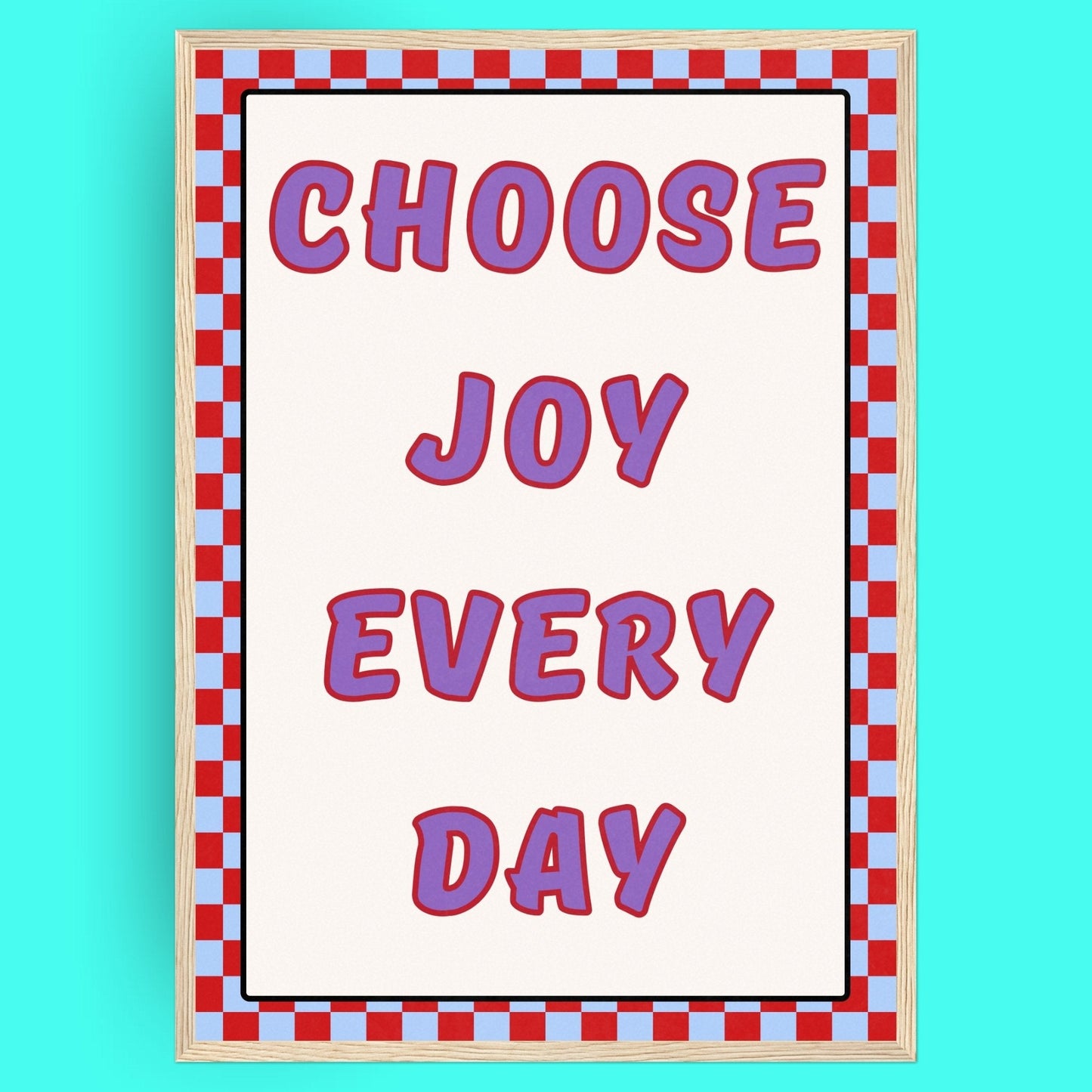 Choose Joy Every Day Bleue Vague Flow Print Material