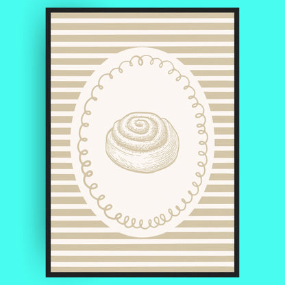 L'Amour Du Cinnamon Rolls Bleue Vague Flow Print Material