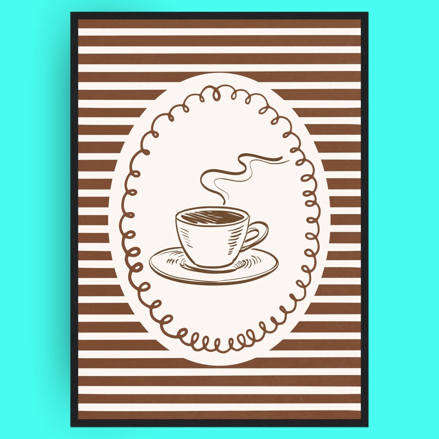 L'Amour Du Café Bleue Vague Flow Print Material