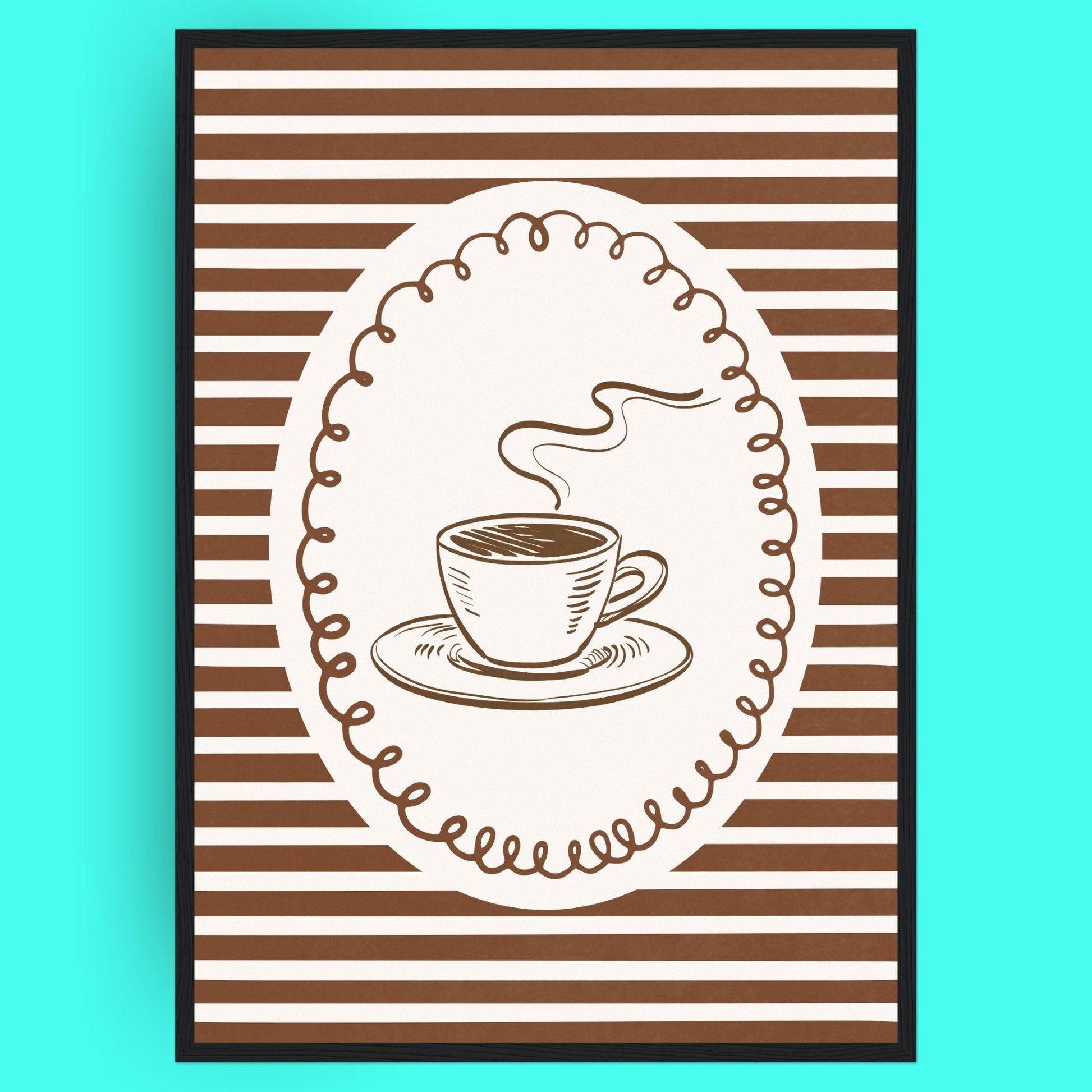L'Amour Du Café Bleue Vague Flow Print Material