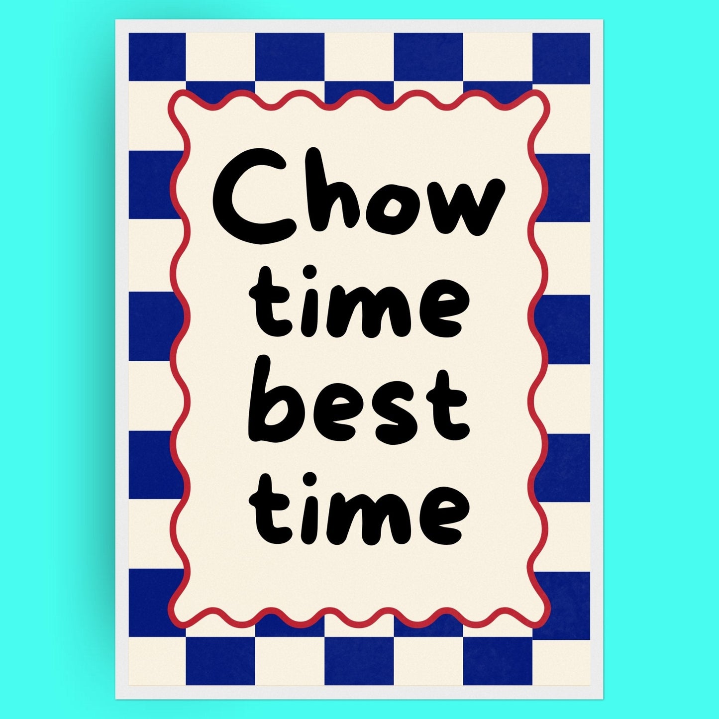 Chow Time, Best Time Bleue Vague Flow Print Material