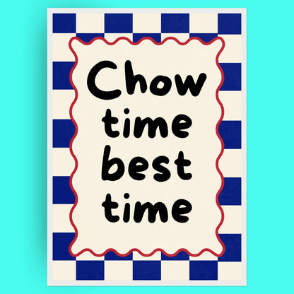 Chow Time, Best Time Bleue Vague Flow Print Material