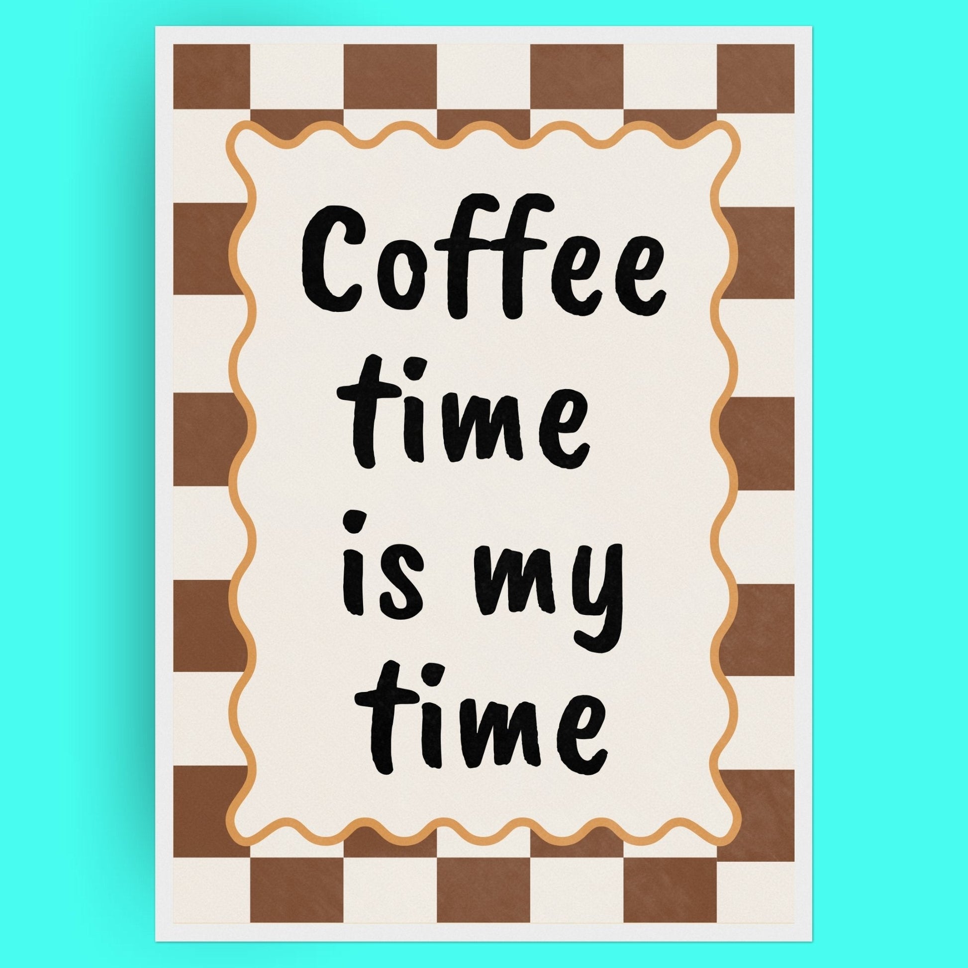 Coffee Time Is My Time Bleue Vague Flow Print Material