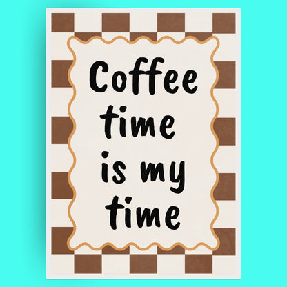 Coffee Time Is My Time Bleue Vague Flow Print Material