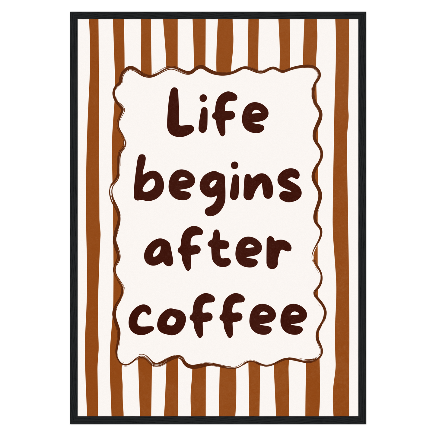 Life Begins After Coffee Bleue Vague Flow Print Material