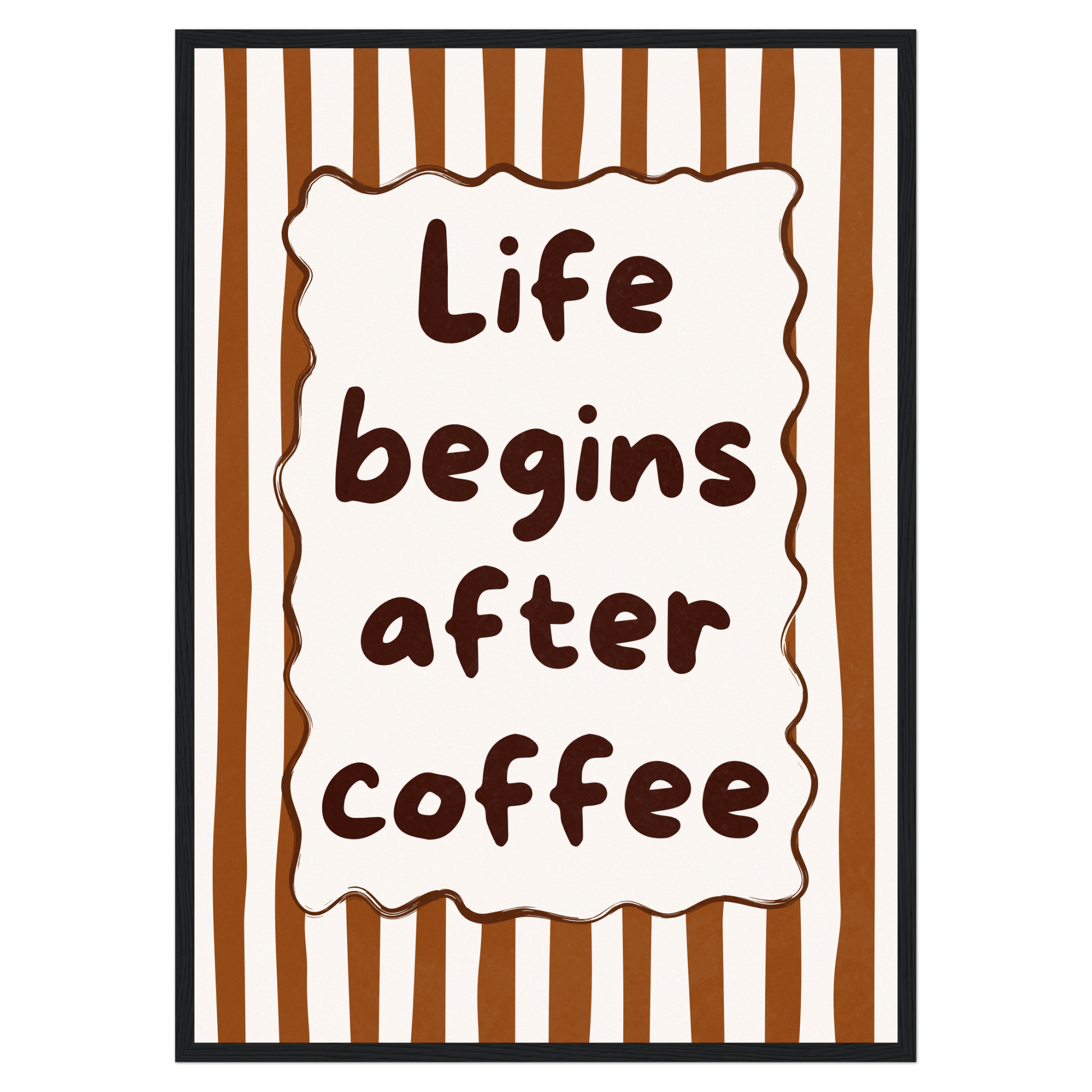 Life Begins After Coffee Bleue Vague Flow Print Material