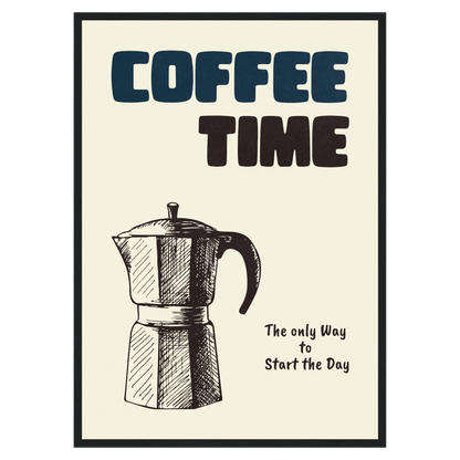 Coffe Time - Cafetière Italienne Bleue Vague Flow