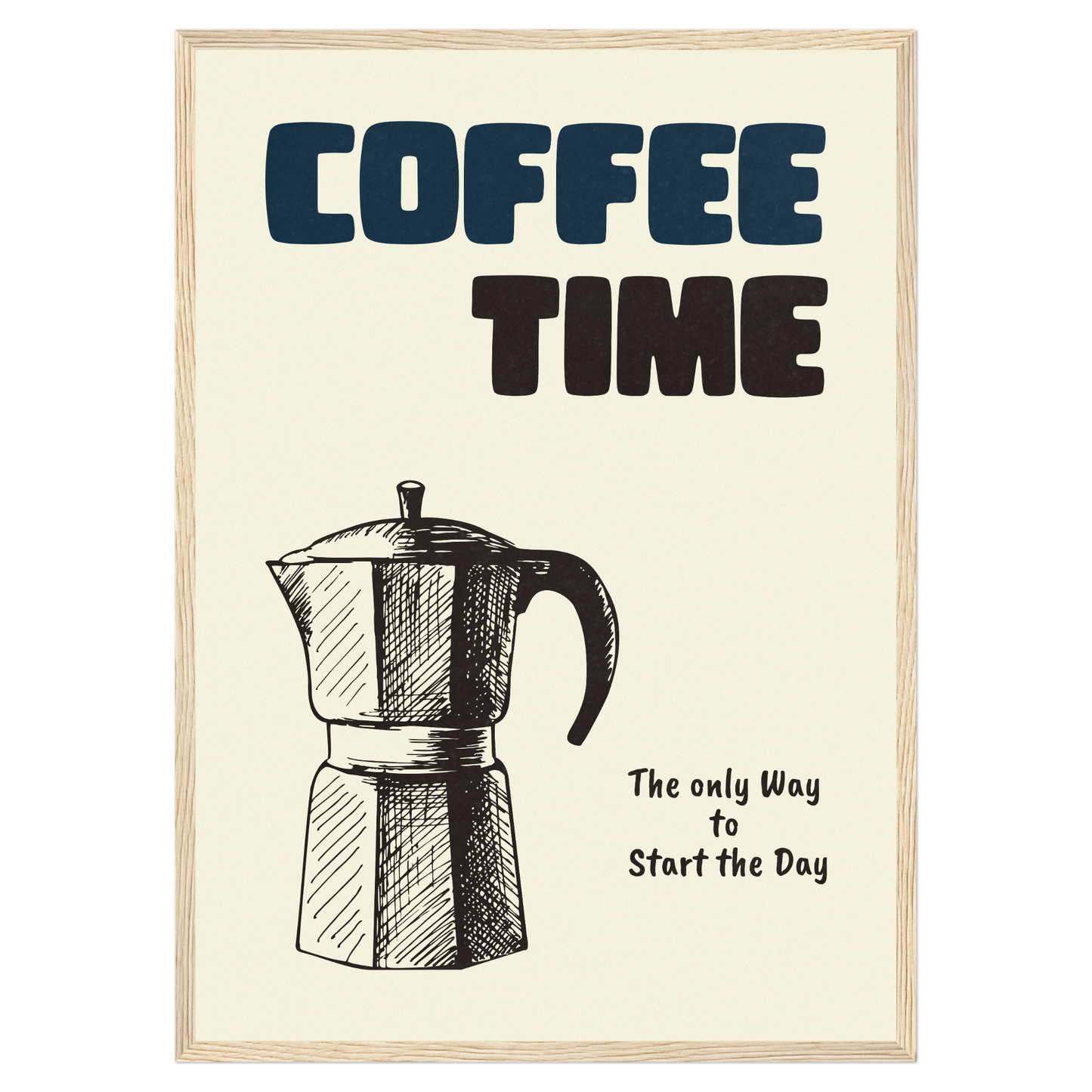 Coffe Time - Cafetière Italienne Bleue Vague Flow