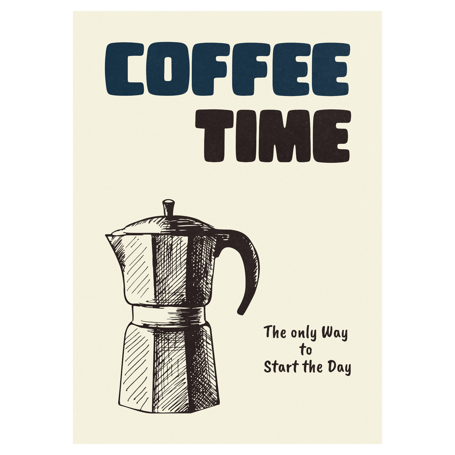 Coffe Time - Cafetière Italienne Bleue Vague Flow