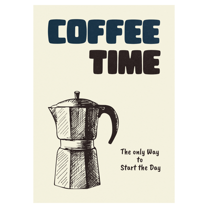 Coffe Time - Cafetière Italienne Bleue Vague Flow