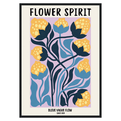 Flower Spirit - Paix colorée Bleue Vague Flow