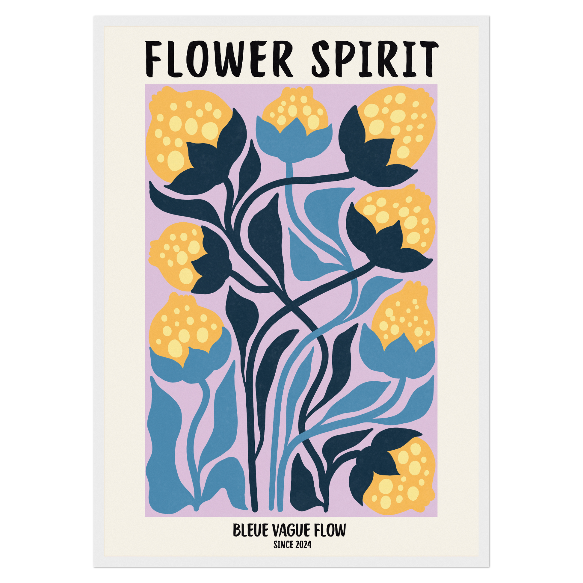 Flower Spirit - Paix colorée Bleue Vague Flow