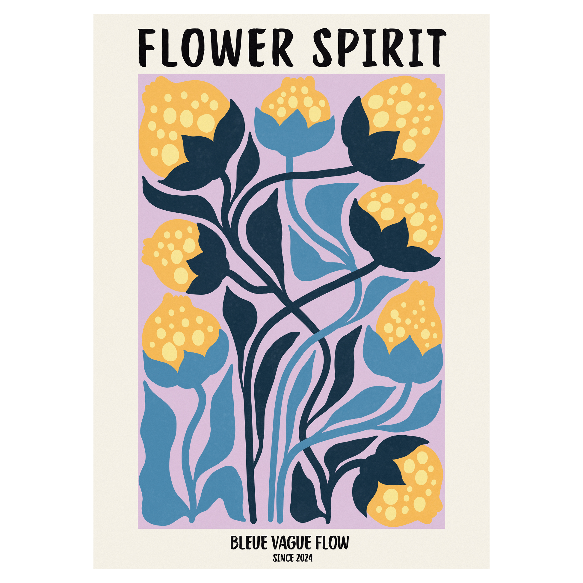 Flower Spirit - Paix colorée Bleue Vague Flow