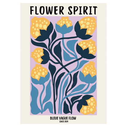 Flower Spirit - Paix colorée Bleue Vague Flow