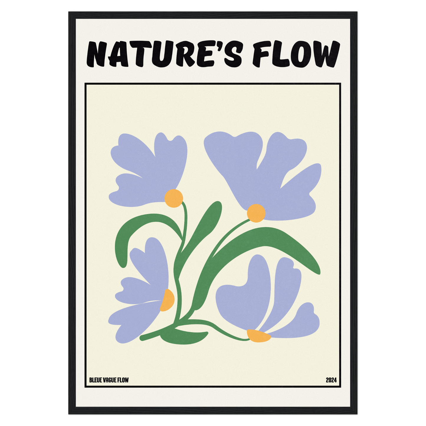 Poster Flower's Flow - Bleutée Bleue Vague Flow