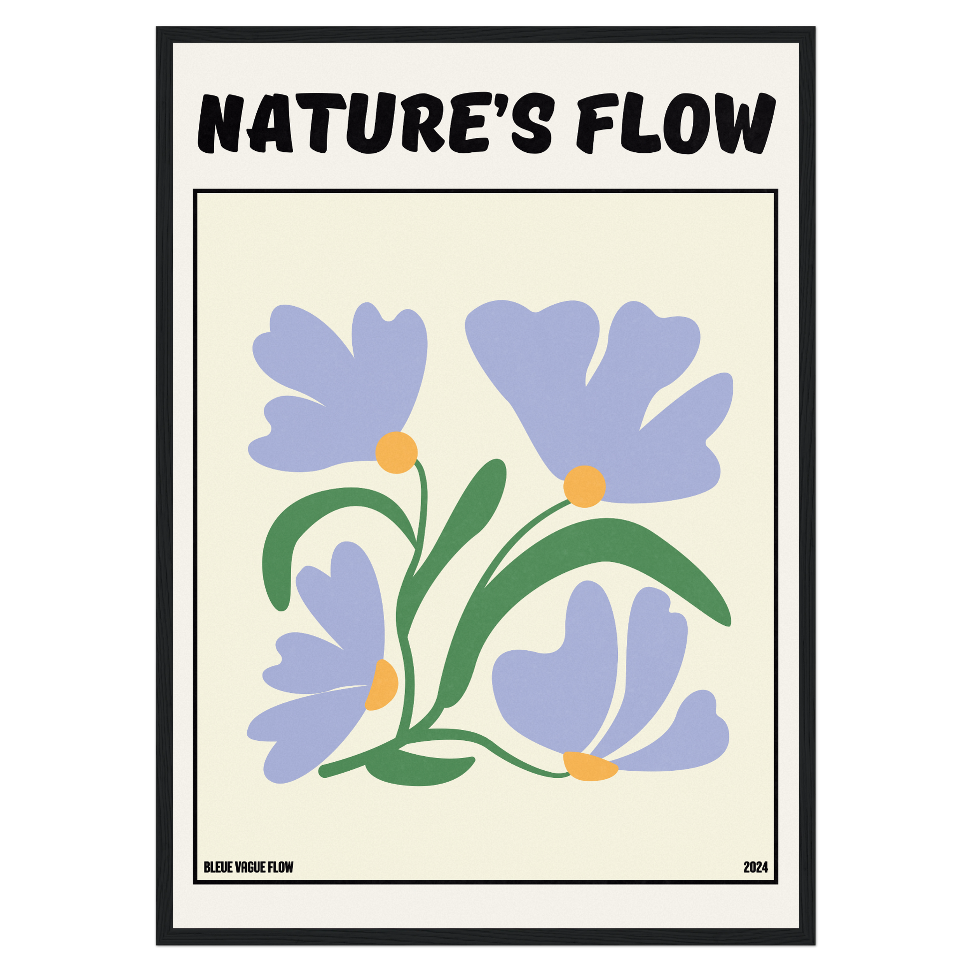 Poster Flower's Flow - Bleutée Bleue Vague Flow