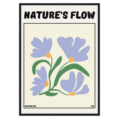 Poster Flower's Flow - Bleutée Bleue Vague Flow
