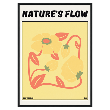 Poster Flower's Flow - Or Sauvage Bleue Vague Flow