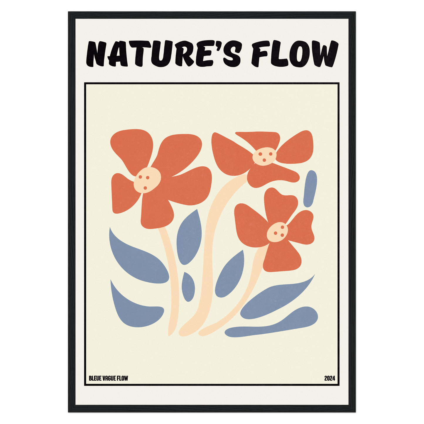 Poster Flower's Flow - Soie Bleue Vague Flow