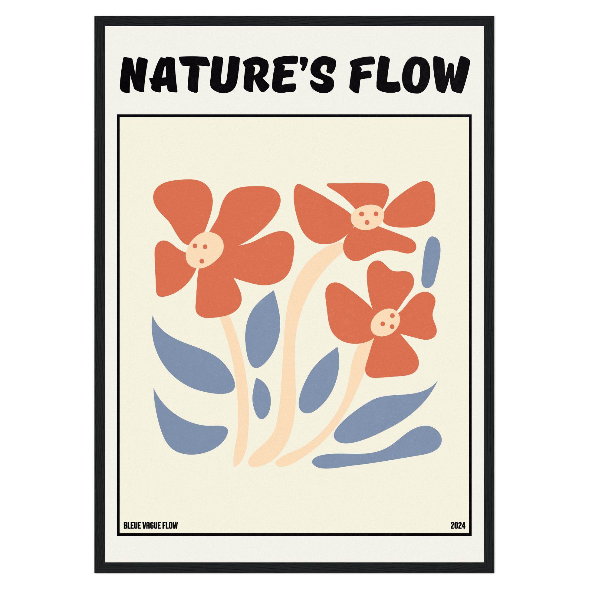 Poster Flower's Flow - Soie Bleue Vague Flow