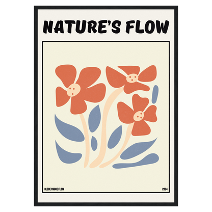 Poster Flower's Flow - Soie Bleue Vague Flow