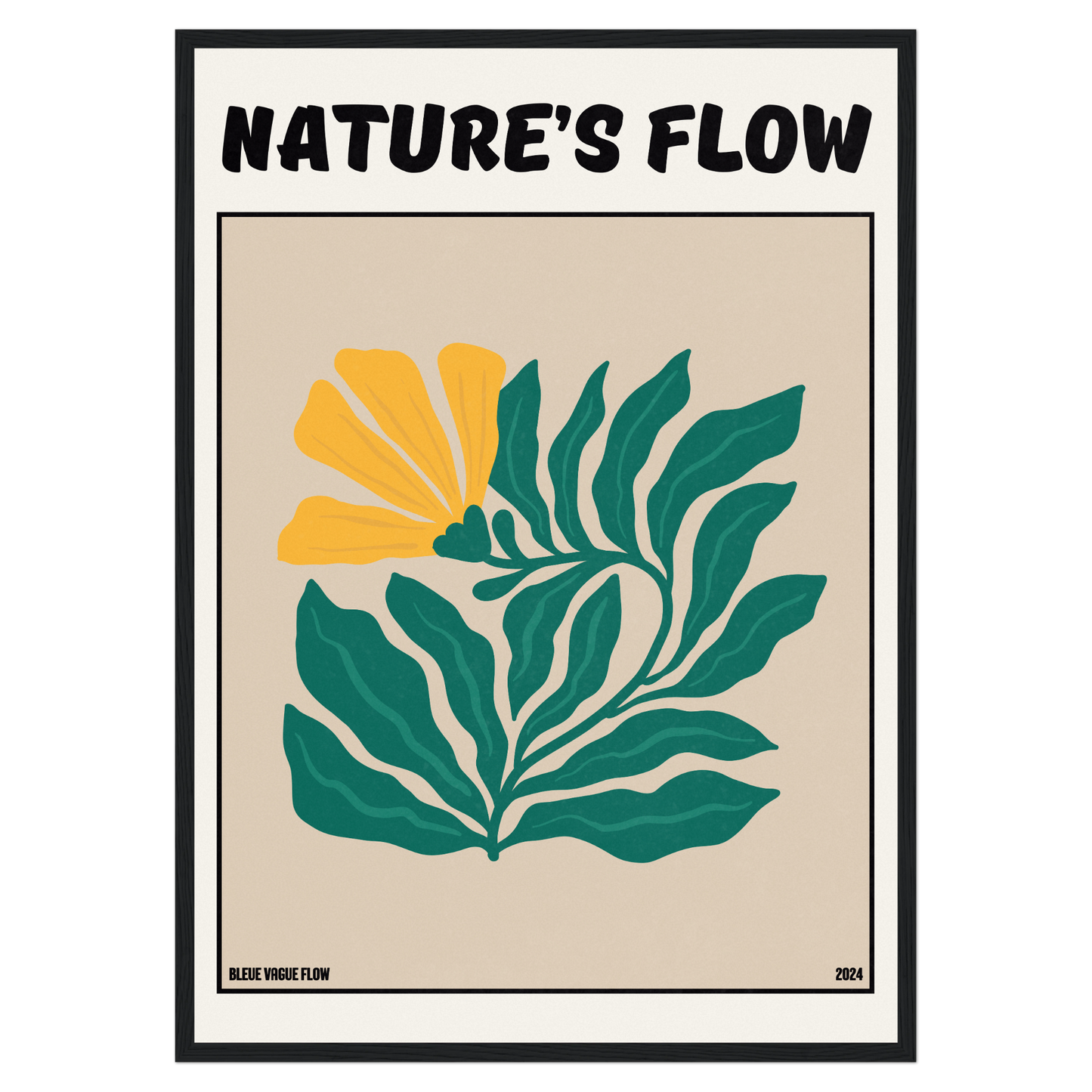 Poster Flower's Flow - Feu pâle Bleue Vague Flow