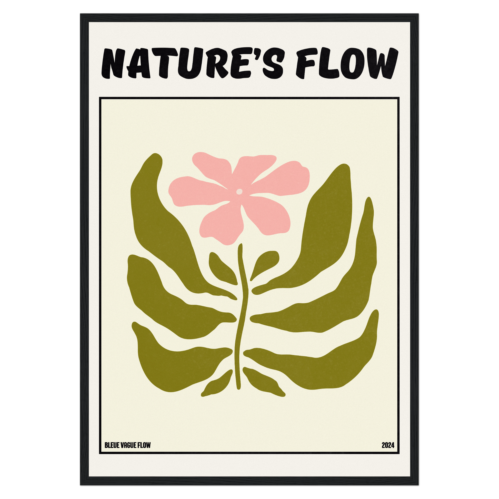 Poster Flower's Flow - Rosée Bleue Vague Flow