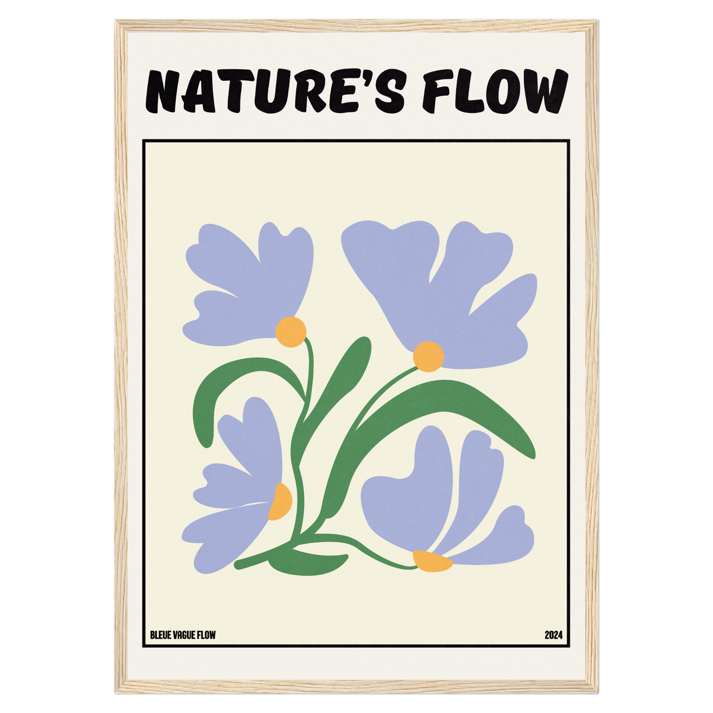 Poster Flower's Flow - Bleutée Bleue Vague Flow