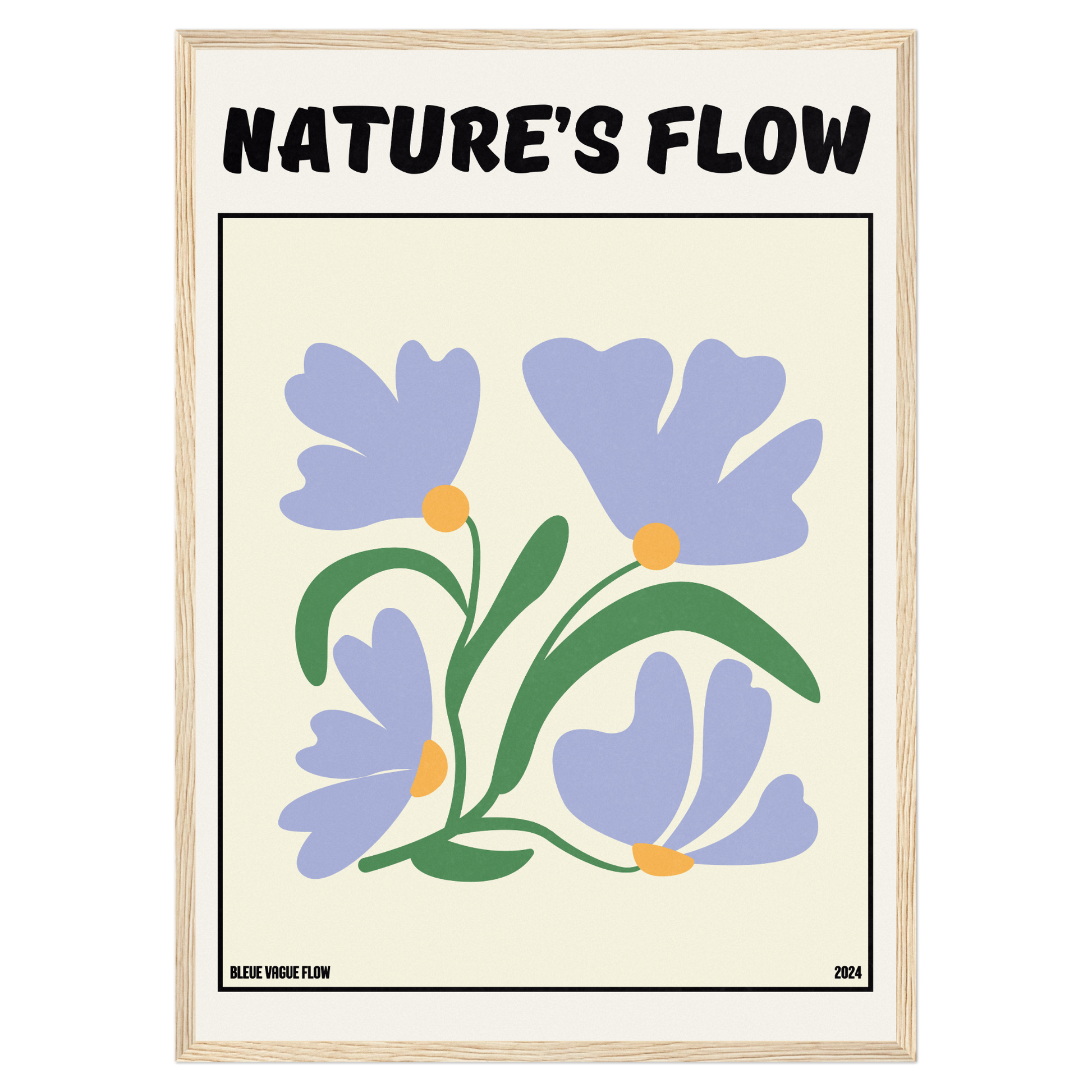Poster Flower's Flow - Bleutée Bleue Vague Flow