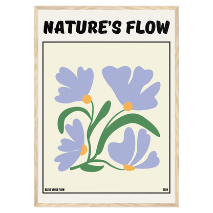 Poster Flower's Flow - Bleutée Bleue Vague Flow