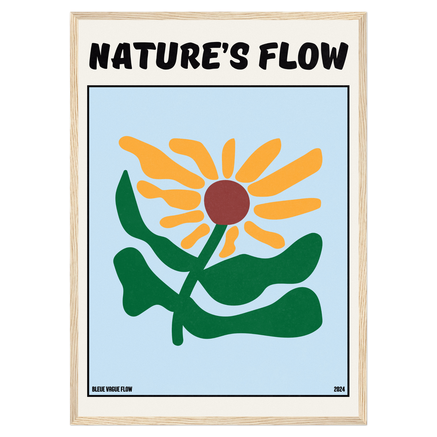 Poster Flower's Flow - Silence Azuré Bleue Vague Flow